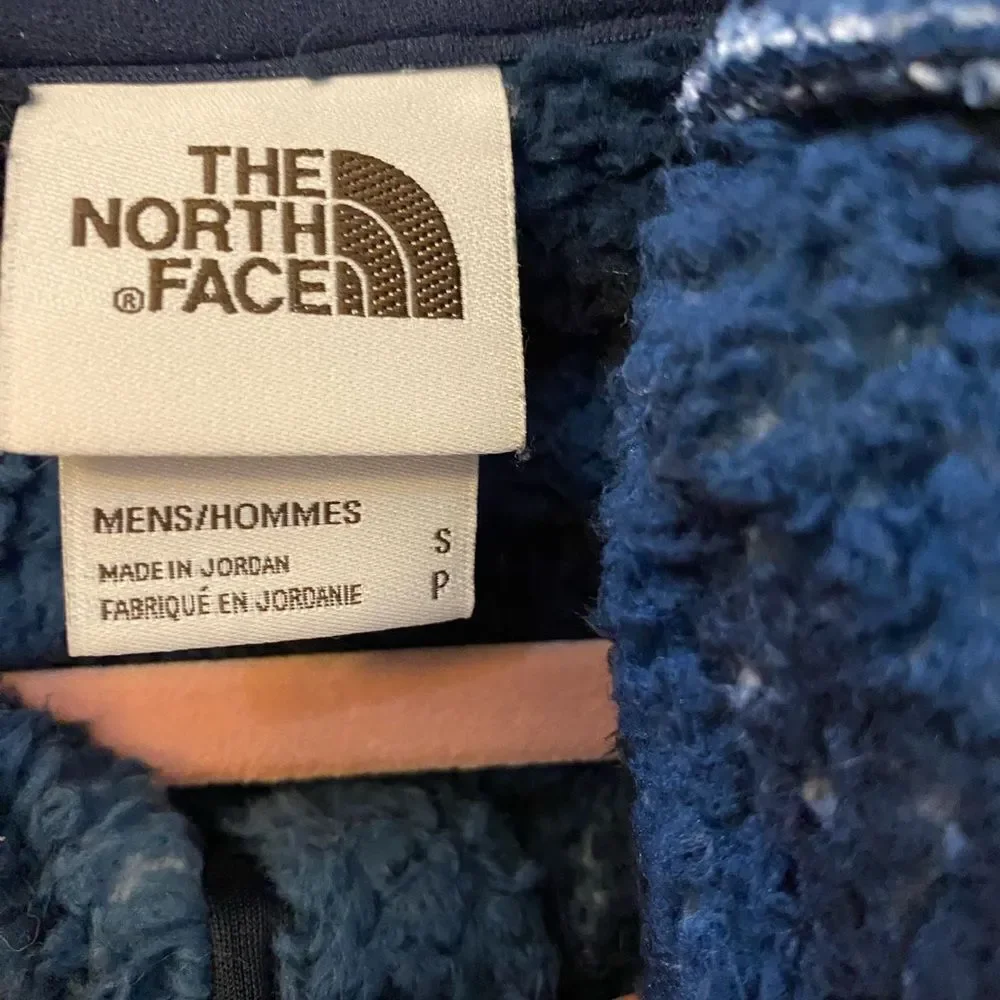 The North Face Blue Sherpa Campshire Quarter Zip Hoodie Men Size S
